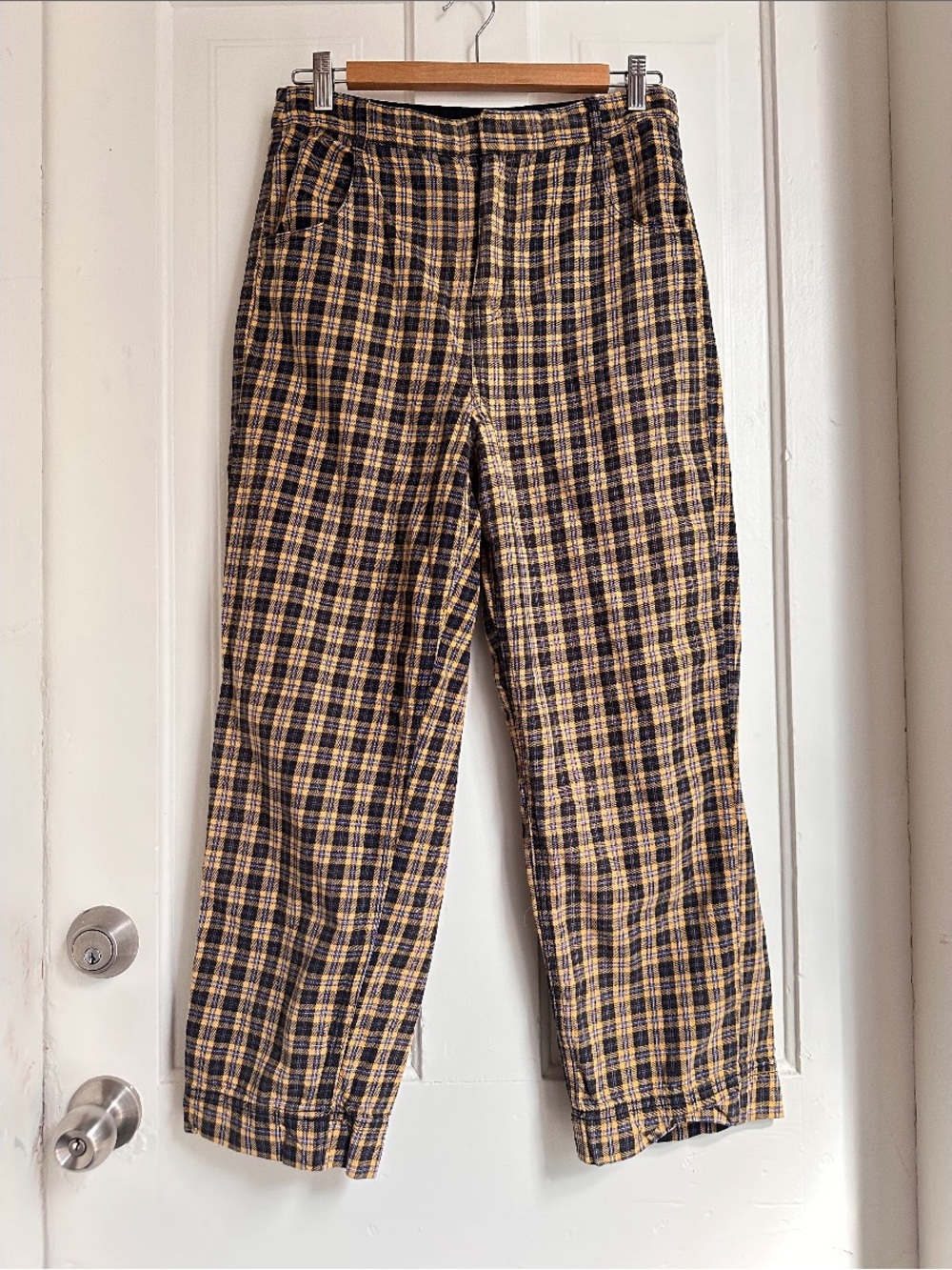 Free People Joey Classic High-rise Pants plaid - Picture 4 of 10
